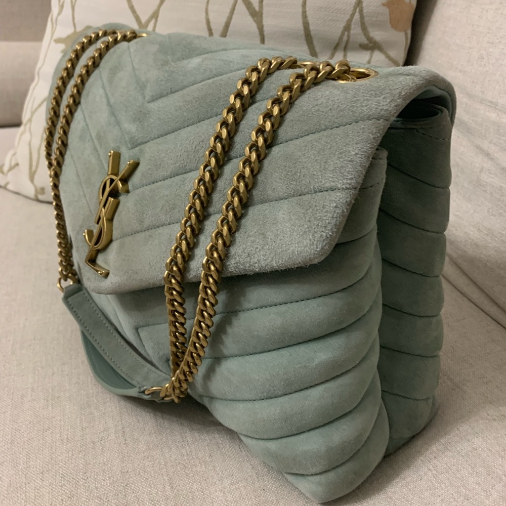 SAINT LAURENT Medium LouLou Quilted Suede Shoulder Bag - Picture 4 of 15